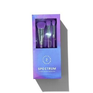 Spectrum Collections 3 Piece Makeup Brush Set Purple Vegan Cruelty Free New